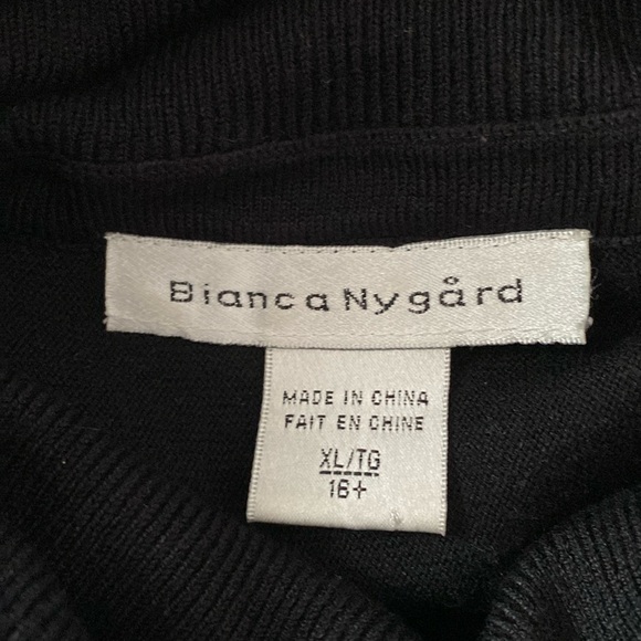 BIANCA NYGÅRD black sweater dress, turtleneck, batwing/dolman sleeves. XlL - Picture 6 of 8